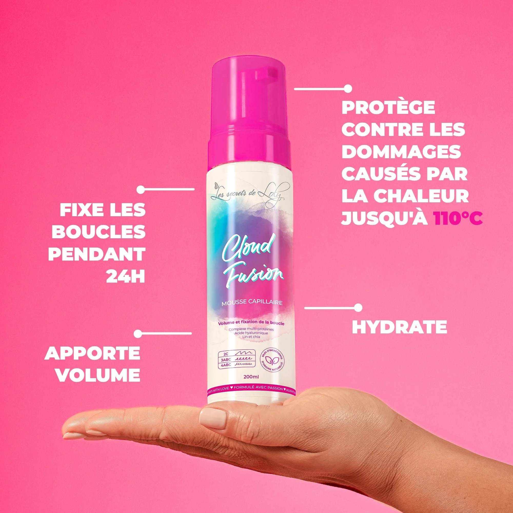 Cloud Fusion - Mousse capillaire fixante - 200ml - Image 5