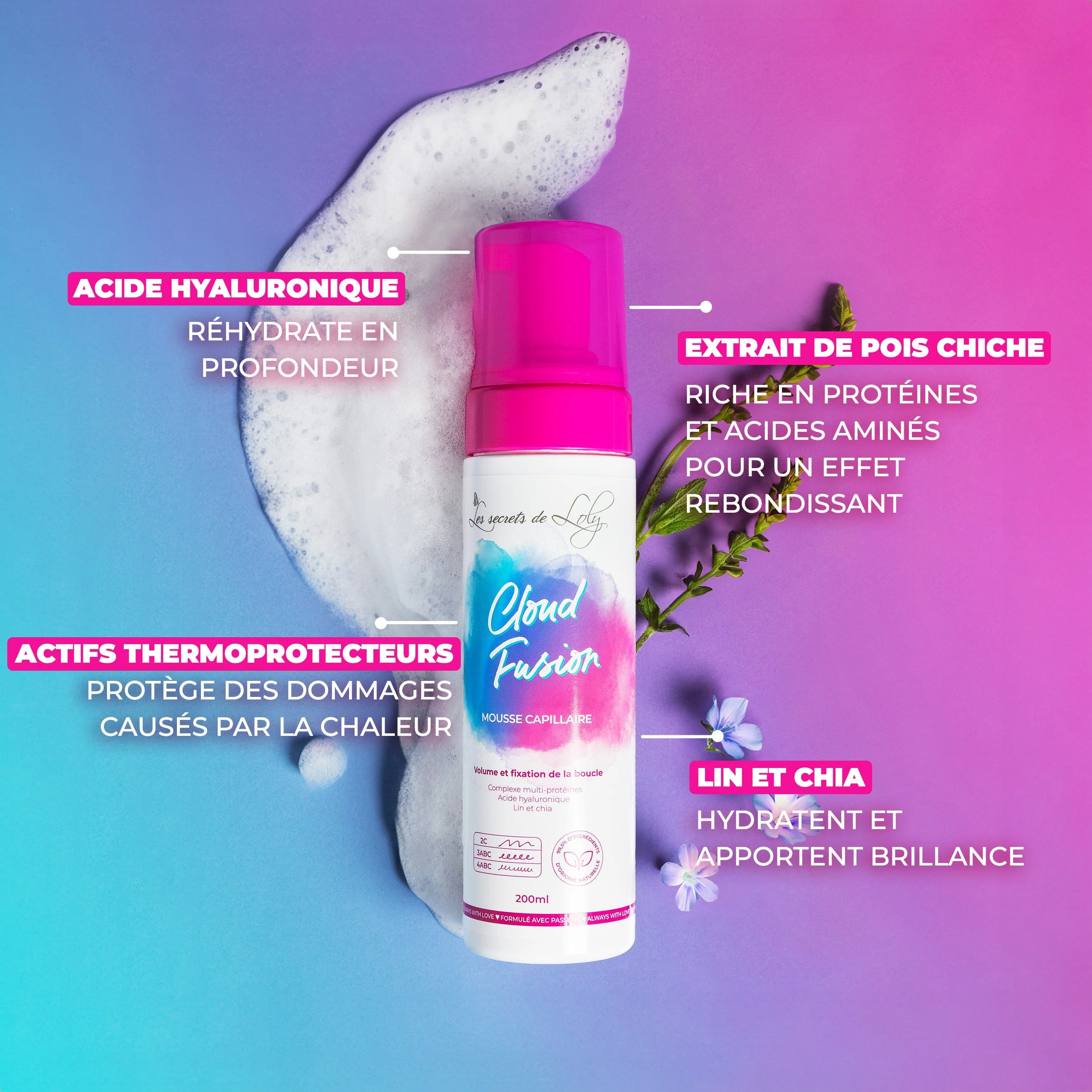 Cloud Fusion - Mousse capillaire fixante - 200ml - Image 4